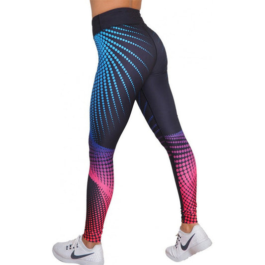 Printed European And American Fitness Breech Pants
