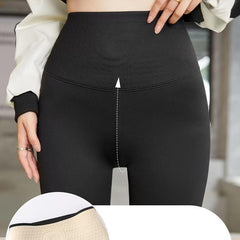 Fleece-lined Warm Belly Contracting Hip Lifting Leggings
