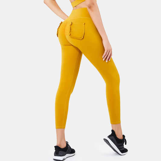 Pocket high waist sports fitness cropped pants