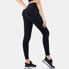 Pocket high waist sports fitness cropped pants