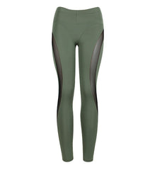 Patchwork mesh trousers, slim yoga sports trousers