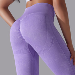 Knitted Seamless Yoga Pants Running Sports Fitness High Waist Butt Lifting Leggings Womens Clothing